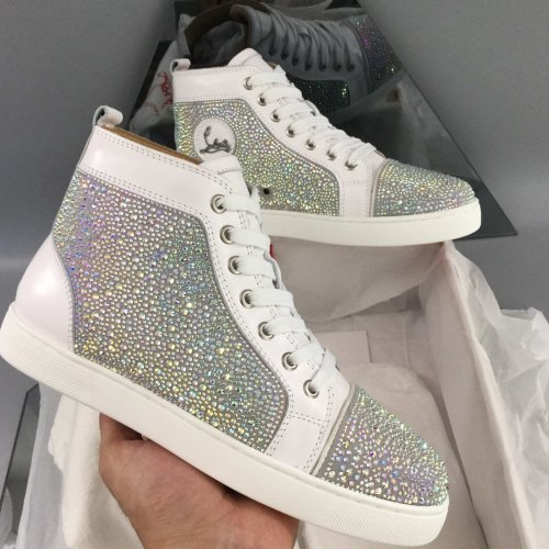 Christian Louboutin Mens Shoes Luxury Brand Red Bottom Design Louis Junior Spikes Flat with Original Box CL sneakers