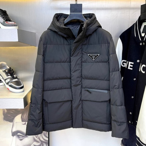 Prada Mens Womens Winter Windprood Down Jackets Keep Warm 90% White Duck Down