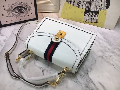 Gucci Womens Bags Shoulder Messenger Bag Luxury Brand Gucci Ophidia small top handle bag in GG supreme canvas with Original Box 651055 DJ2DX 8454