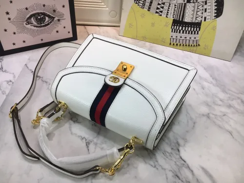Gucci Womens Bags Shoulder Messenger Bag Luxury Brand Gucci Ophidia small top handle bag in GG supreme canvas with Original Box 651055 DJ2DX 8454