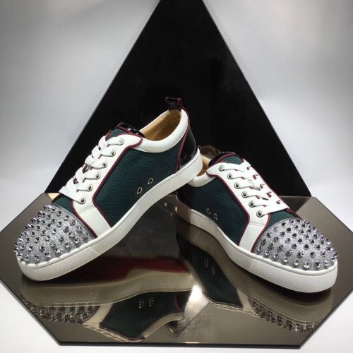 Christian Louboutin Mens Shoes Luxury Brand Red Bottom Design Louis Junior Spikes Flat with Original Box CL sneakers