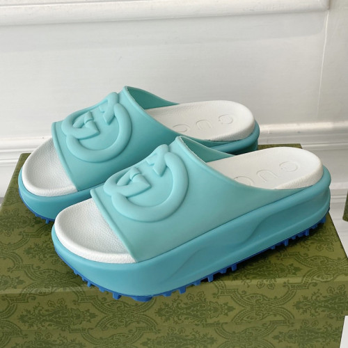 Gucci Womens Shoes Platform Slide Slippers Sandal Summer Design Luxury Brand Women's GG platform slide sandal with Original Box