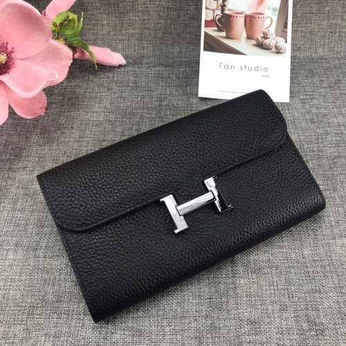 Hermes Womens Mens Wallets Purse Constance Clutch Leather Design Coin Bag with Original Box