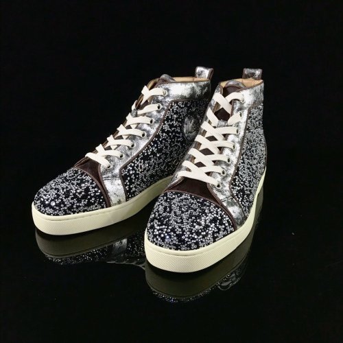 Christian Louboutin Mens Shoes Luxury Brand Red Bottom Design Louis Junior Spikes Flat with Original Box CL sneakers