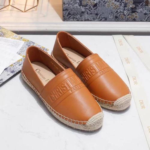 Dior Women Shoes Luxury Brand Design Dior Espadrille Nude Mesh Embroidery Womens Shoes with Original Box
