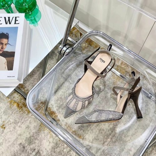 Fendi Womens Shoes Pump High Heels 9.5cm COLIBRI LITE SLINGBACKS