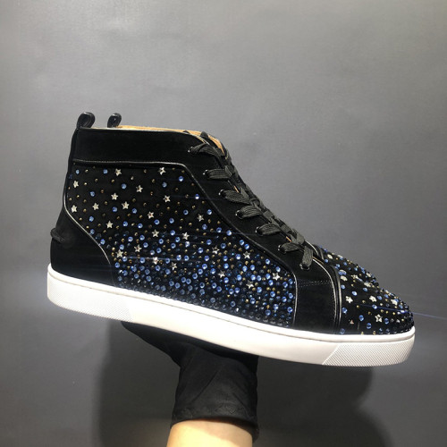Christian Louboutin Mens Shoes Luxury Brand Red Bottom Design Louis Junior Spikes Flat with Original Box CL sneakers