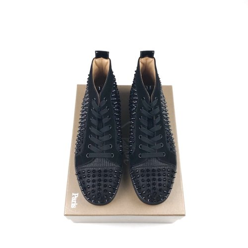 Christian Louboutin Mens Shoes Luxury Brand Red Bottom Design Louis Junior Spikes Flat with Original Box CL sneakers