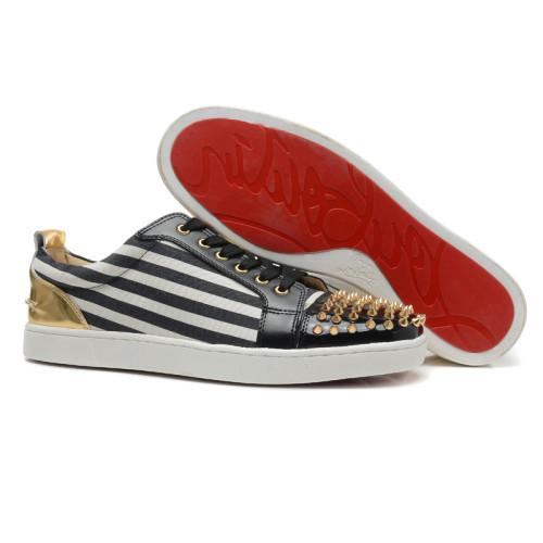 Christian Louboutin Mens Shoes Luxury Brand Red Bottom Design Louis Junior Spikes Flat with Original Box CL sneakers