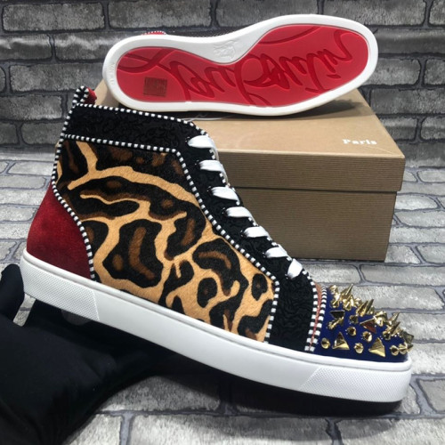 Christian Louboutin Mens Shoes Luxury Brand Red Bottom Design Louis Junior Spikes Flat with Original Box CL sneakers