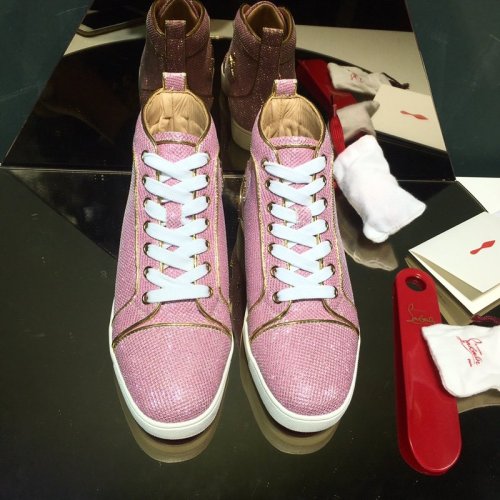 Christian Louboutin Mens Shoes Luxury Brand Red Bottom Design Louis Junior Spikes Flat with Original Box CL sneakers