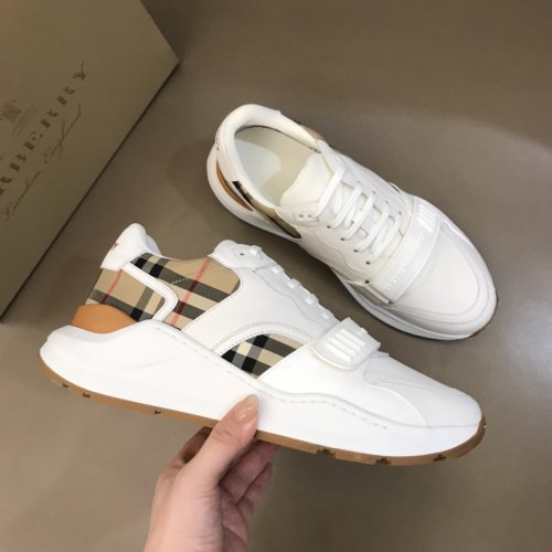 Burberry Mens Shoes Sneakers Fashion Type Luxury Brand Vintage Check Cotton Sneaker with Original Box