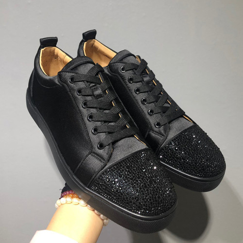 Christian Louboutin Mens Shoes Luxury Brand Red Bottom Design Louis Junior Spikes Flat with Original Box CL sneakers
