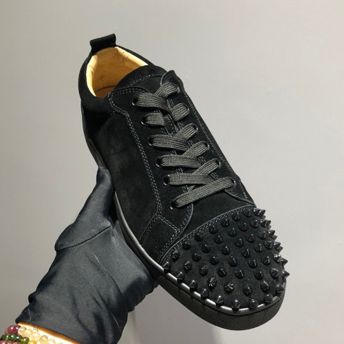 Christian Louboutin Mens Shoes Luxury Brand Red Bottom Design Louis Junior Spikes Flat with Original Box CL sneakers