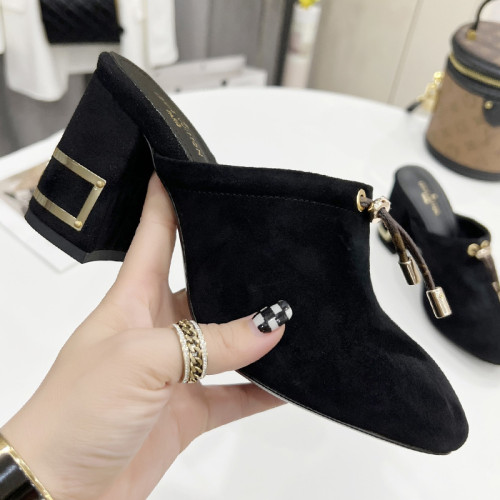 Louis Vuitton Womens Shoes Pumps Sandals Slippers Leather Design Luxury Brand Fashion Sandals with Original Box 6.5cm Heel