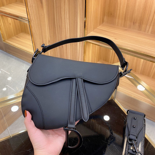 Dior Womens Bag Saddle Bag Luxury Brand Fashion Saddle Bag Black Ultramatte Calfskin M0446SLLO_M989