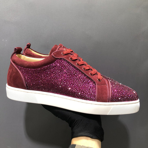 Christian Louboutin Mens Shoes Luxury Brand Red Bottom Design Louis Junior Spikes Flat with Original Box CL sneakers