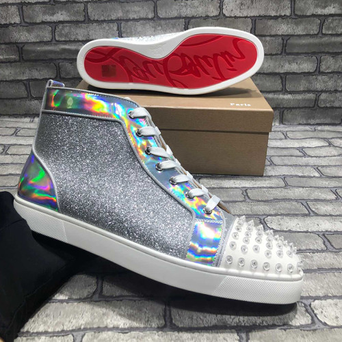 Christian Louboutin Mens Shoes Luxury Brand Red Bottom Design Louis Junior Spikes Flat with Original Box CL sneakers