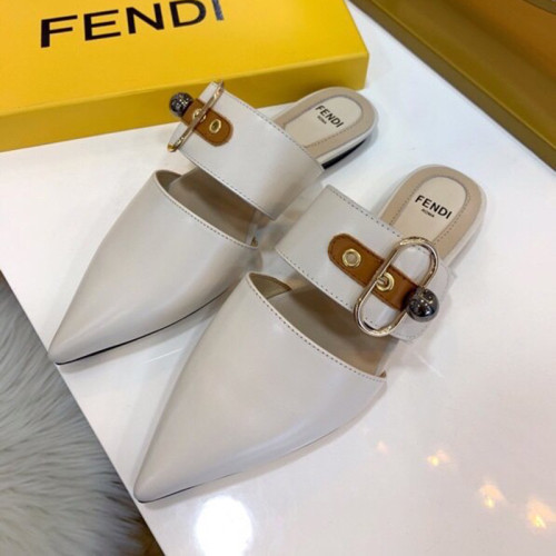 Fendi Womens Shoes SLINGBACKS Leather Slingbacks