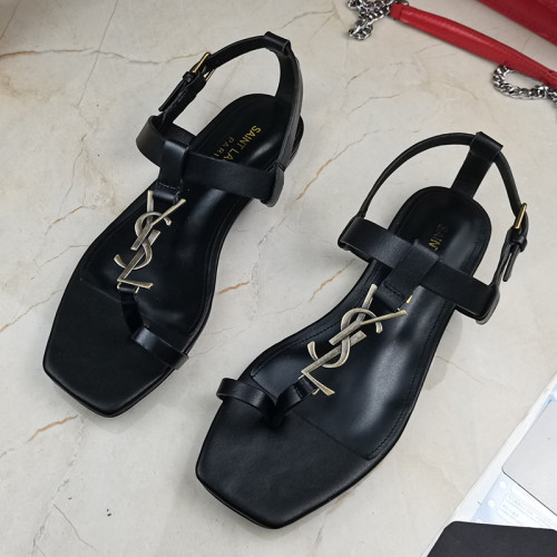 Yves Saint Laurent YSL Women Shoes Sandals Slippers Luxury Brand Genuine Leather Sole Womens Slippers with Original Box