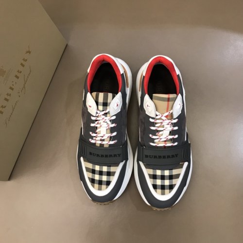 Burberry Mens Shoes Sneakers Fashion Type Luxury Brand Vintage Check Cotton Sneaker with Original Box
