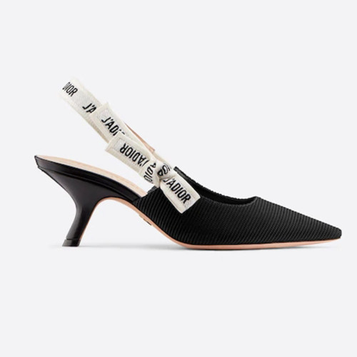 Dior Women Shoes Pumps Luxury Design Fashion Type High Heel Shoes for Wedding Style J'ADIOR SLINGBACK PUMP Black Technical Fabric with Original Box KCC200TFL_S900