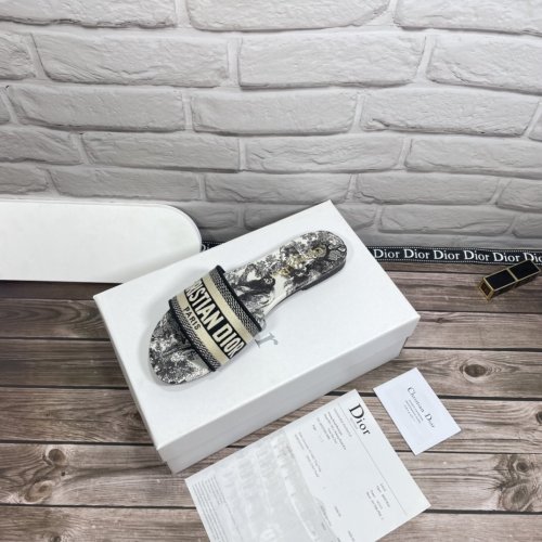 Dior Women Shoes Mule DWAY SLIDE Luxury Brand Womens Sandals Slippers with Original Box