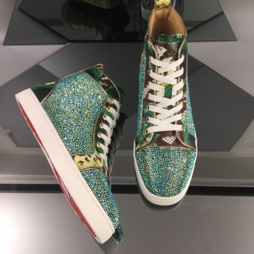 Christian Louboutin Mens Shoes Luxury Brand Red Bottom Design Louis Junior Spikes Flat with Original Box CL sneakers