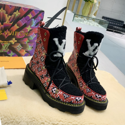 Louis Vuitton Women Shoes Boots Luxury Brand LV BEAUBOURG ANKLE BOOT with Original Box