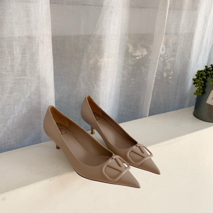 Valentino Women Shoes Mule Flip Flop Sandals VLOGO SIGNATURE CALFSKIN PUMP 45MM / 1.8 IN. with Original Box