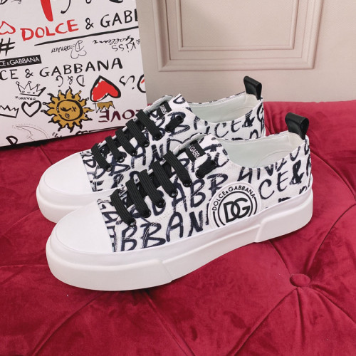 Dolce&Gabbana Womens Shoes Sneakers Fashion Type Luxury Brand Two-tone canvas Portofino Light Low-top sneakers with DG logo with Original Box