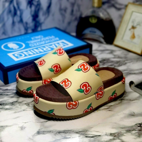 Gucci Mens Shoes Sandals Slides Slippers Luxury Brand Thick Sole Design with Original Box