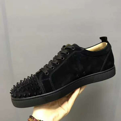 Christian Louboutin Mens Shoes Luxury Brand Red Bottom Design Louis Junior Spikes Flat 1130575CM53 with original box