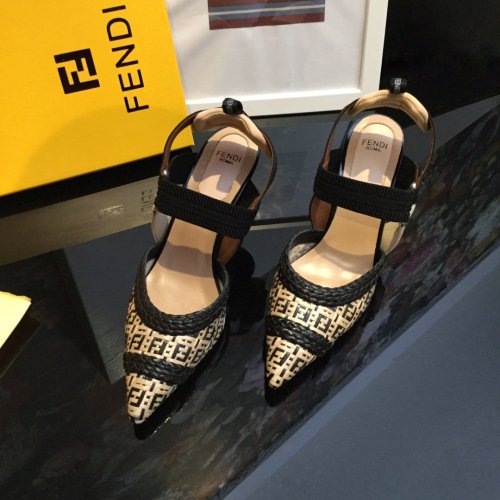 Fendi Womens Shoes COLIBRÌ Raffia Slingbacks 8.5cm