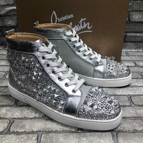 Christian Louboutin Mens Shoes Luxury Brand Red Bottom Design Louis Junior Spikes Flat with Original Box CL sneakers
