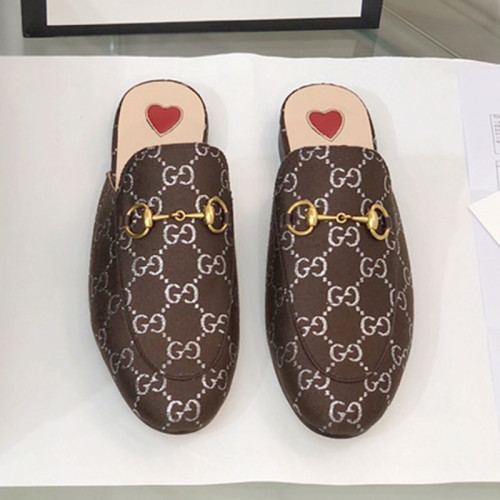 Gucci Womens Shoes Casual Loafers Design Luxury Brand Leather Women's jumbo GG Princetown slipper with Original Box 475094 UKO60 2588