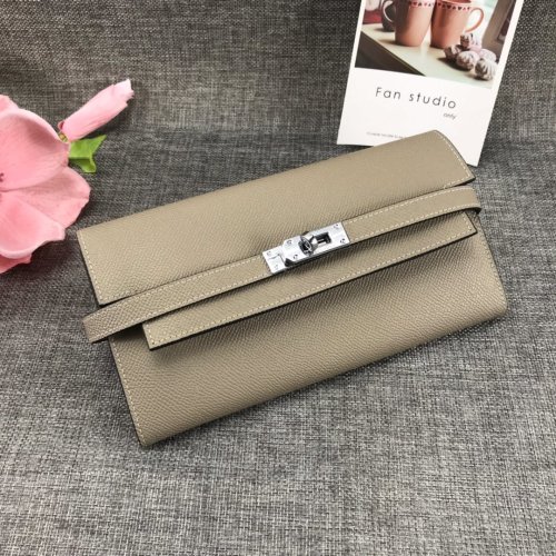 Hermes Womens Mens Wallets Purse Kelly Bag Clutch Leather Design Coin Bag with Original Box