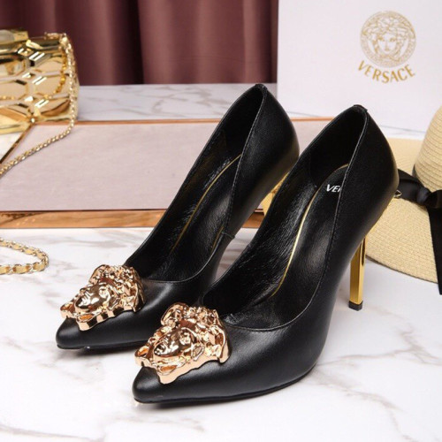 Versace Brand Womens Sandals Shoes Leather Big Size LA MEDUSA PATENT SAFETY PIN LEATHER PUMPS High Heel Design Luxury Brand Sandals for Women