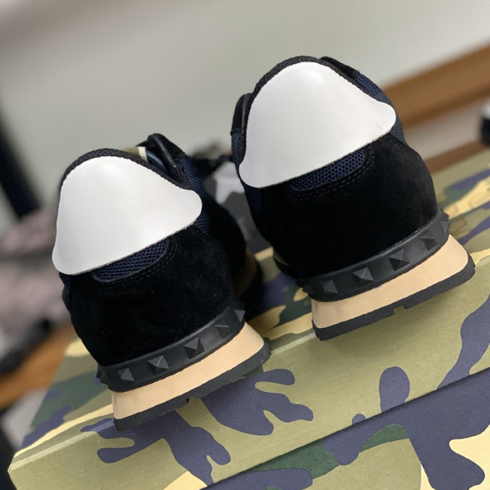 Valentino Men Shoes Fashion Design Luxury Brand ROCKRUNNER CAMOUFLAGE LAMINATED STUDDED SNEAKER with Original Box