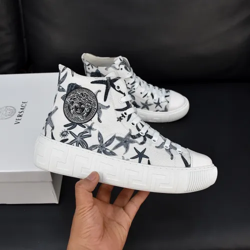 Versace Mens Shoes Sneakers Lace-Up Canvas Ankle Boots Luxury Brand Fashion Shoes for Men