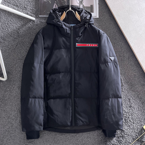Prada Mens Womens Winter Windprood Down Jackets Keep Warm 90% White Duck Down