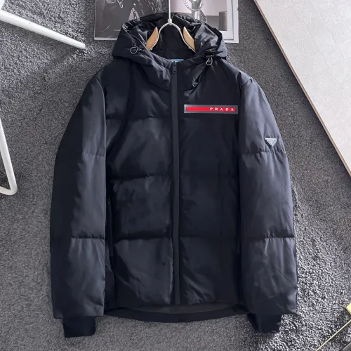 Prada Mens Womens Winter Windprood Down Jackets Keep Warm 90% White Duck Down