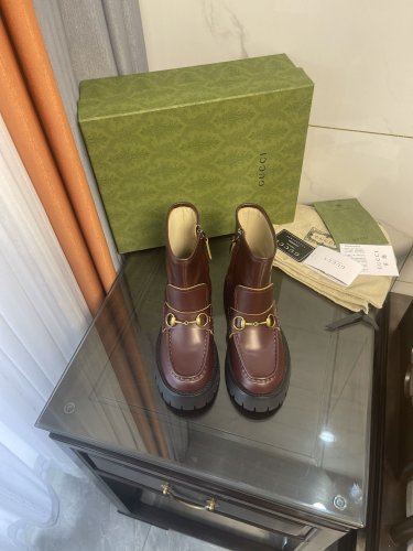 Gucci Women Shoes Boots Luxury Brand Fashion Women's ankle boot with Double G with Original Box 678984 17K40 1284