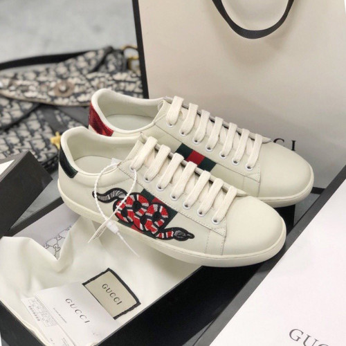 Gucci Womens Shoes Fashion Sneakers Lace-Up Luxury Brand Women's Ace Embroidered Sneaker with Original Box