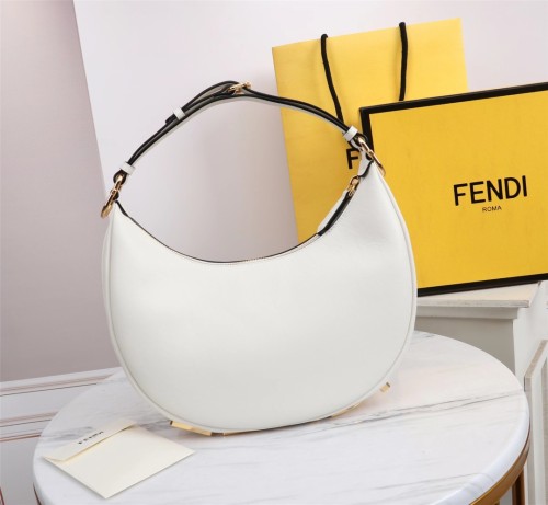 Fendi Womens Bags Shoulder Handbags Luxury Brand Fendigraphy Small White leather bag 8BR798A5DYF1HEL