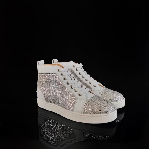 Christian Louboutin Mens Shoes Luxury Brand Red Bottom Design Louis Junior Spikes Flat with Original Box CL sneakers