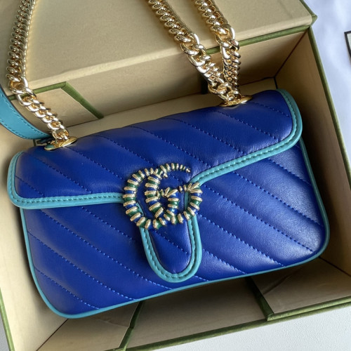 Gucci Womens Bags Shoulder Messenger Bag Luxury Brand Gucci GG Marmont matelassé mini bag with Original Box 446744 UM8AN 1711