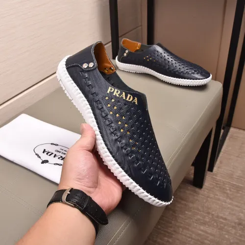 Prada Men Shoes Luxury Brand Sneakers Breathable Design Driving Casual Shoes