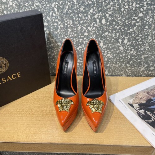 Versace Brand Womens Sandals Shoes Pumps Leather Big Size LA MEDUSA LEATHER PUMPS Design Luxury Brand Sandals for Women