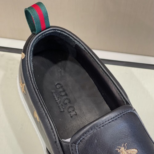 Gucci Mens Shoes Slippers Slides Casual Design Luxury Brand Black Leather Princetown leather slipper with Original Box 423513 BLM00 1000